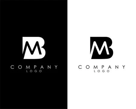 Initial Letters BM, MB abstract company Logo Design vector Stock Illustration