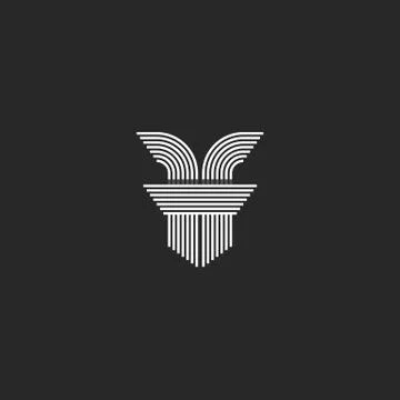 Initial letters ff logo monogram, lines shape lowercase combination two f mar Stock Illustration