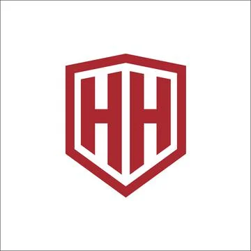Initial letters HH shield shape modern logo vector template Stock Illustration
