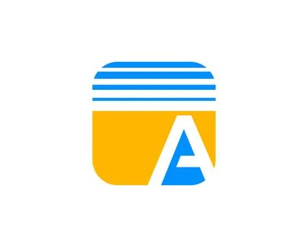 Initial letters A logo template design in square rounded shape Stock Illustration