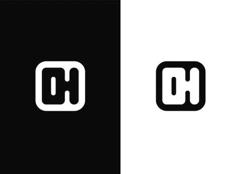Initial letters OH logo design template elements Stock Illustration