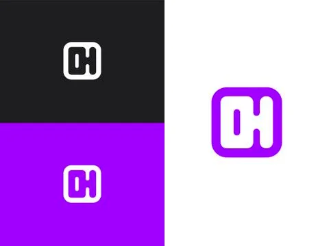 Initial letters OH logo design template elements Illustrazione stock