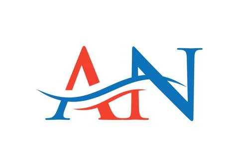 Initial linked letter AN logo design. Modern letter AN logo design vector wit Stock Illustration