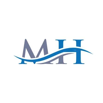 Initial linked letter MH logo design. Modern letter MH logo design vector wit Stock Illustration