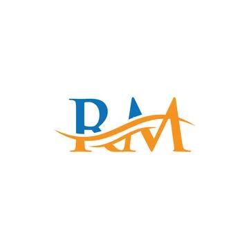 Initial linked letter RM logo design. Modern letter RM logo design vector wit Stock Illustration