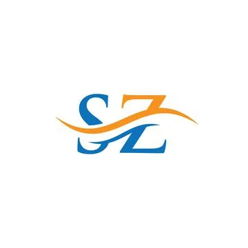 Initial linked letter SZ logo design. Modern letter SZ logo design vector wit Stock Illustration