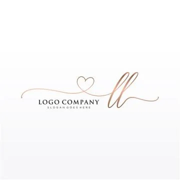 Initial LL beauty monogram and elegant logo design Illustrazione stock