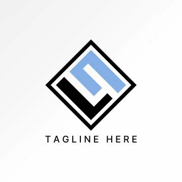 Initial LN or S font line on negative space square identity monogram brand Stockillustratie
