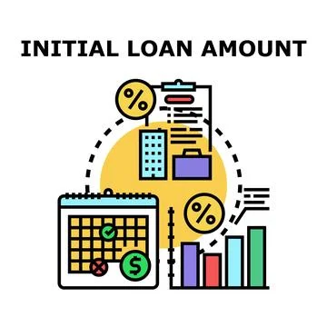 Initial loan amount calculation process vector concept Ilustração Stock