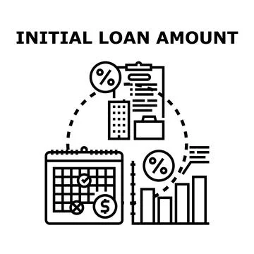 Initial loan amount calculation process vector concept Ilustração Stock