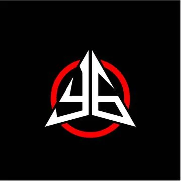 Initial logo arrow Y G White color with red ring isolated on black background Stock-Illustration