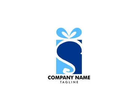 Initial logo icon for a gift shop business with the initials letter S Stock Illustration