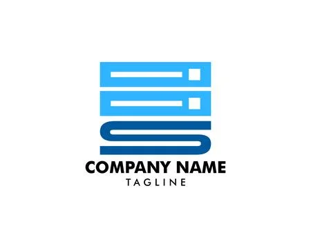 Initial logo icon for web hosting business with the initials letter S Illustrazione stock