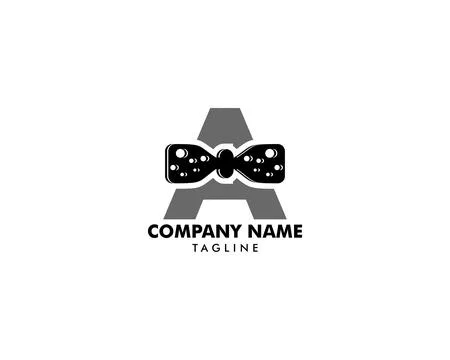 Initial logo letter A with icon bow tie vector design Stock Illustration