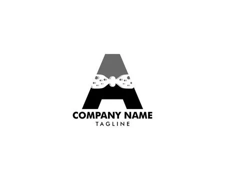Initial logo letter A with icon bow tie vector design Stock Illustration