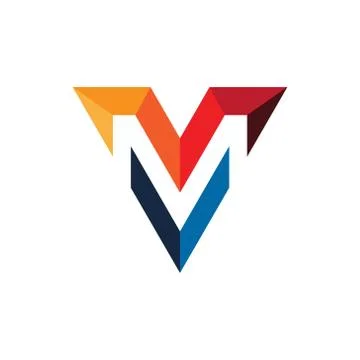 Initial logo, Letter M and V, Initial M and V Stock Illustration