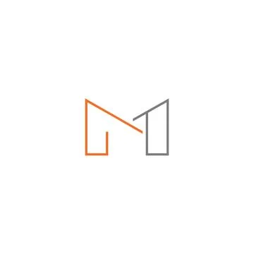 The initial logo of the letter M in combination with the number 1 is modern.. Stock Illustration