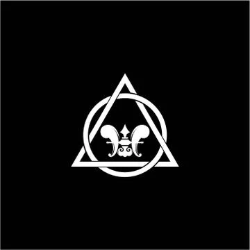 Initial logo W monogram, creative, minimalistic, with white triangles and cir Stock Illustration