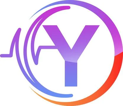 Initial low poly y alphabet with health pulse heartbeat logo design Stock Illustration