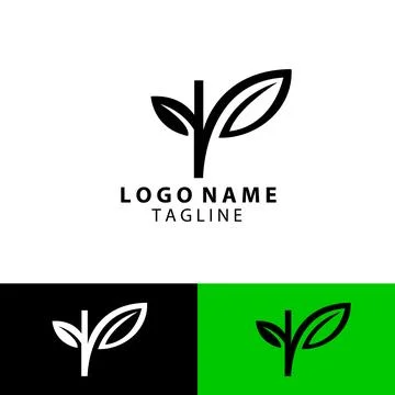 Initial lowercase letter R twig leaf logo design vector 스톡 일러스트