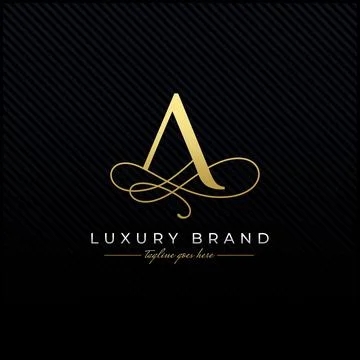Initial A Luxury Letter Logo Design , Elegance Wedding Initial Monogram Stock Illustration