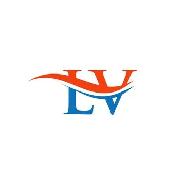 Initial LV letter linked logo vector template. Swoosh letter LV logo design. Stock Illustration