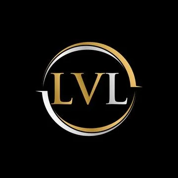 Initial LVL serif font circle swoosh fast accent style element professional Stock Illustration