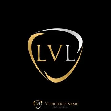 Initial LVL serif font fast triangle swoosh accent style element professional Illustrazione stock