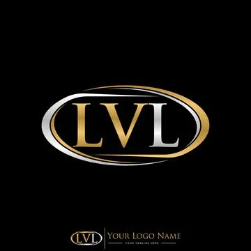 Initial LVL serif font fast ellipse swoosh accent style element icon motion Stock Illustration