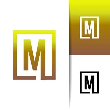 Initial M Cube Line Icon Stock-Illustration