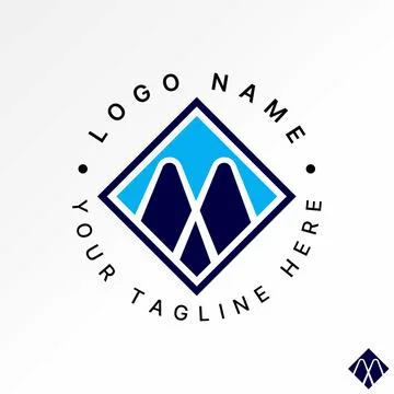 Initial M font on diamond square pattern trendy brand team tech esport game Stock Illustration