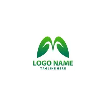 Initial M leaf logo design Stock Illustration