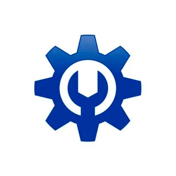 Initial M Lettermark Gear Mechanic Symbol Design Stock Illustration