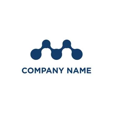 Initial M logo design template for technology &amp; computer Stock Illustration