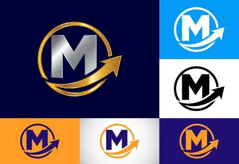Initial M monogram alphabet symbol design incorporated with the arrow. Fina.. Stock Illustration
