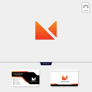 Initial M monogram logo template, vector illustration, free your business car Stock Illustration