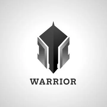 Initial m warrior helmet logo design 스톡 일러스트