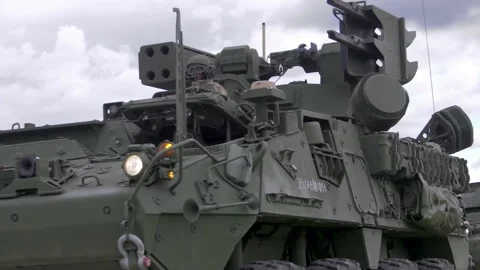 The Initial Maneuver Short Range Air Defense System(IM-SHORAD) 002 Stock Footage 162055603