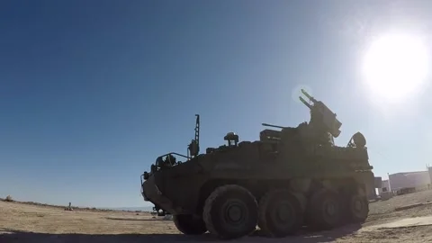 The Initial Maneuver Short Range Air Defense System(IM-SHORAD) 012 Video stock 162055698