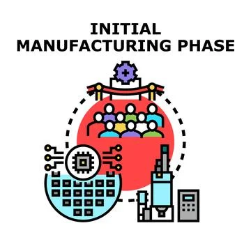 Initial manufacturing phase beginning new production process 스톡 일러스트