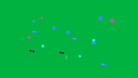 Initial markers popping UI nodes moving, forming diagonal band, settling for Video stock 329593542