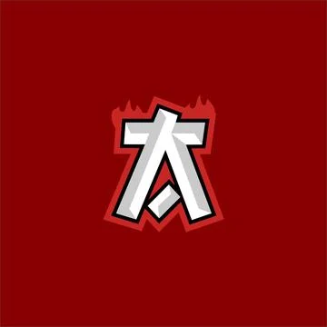 Initial A mascot logo vector, lettermark, esport logo, emblem Illustrazione stock