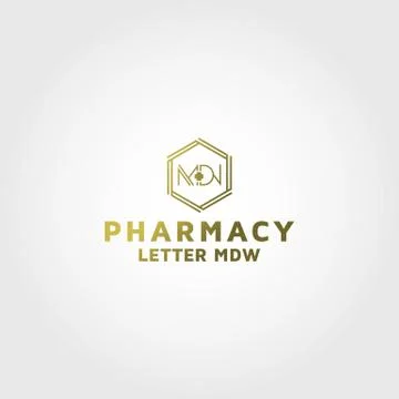 Initial MDW, Letter MDW with plus sign photos, images, assets Illustrazione stock