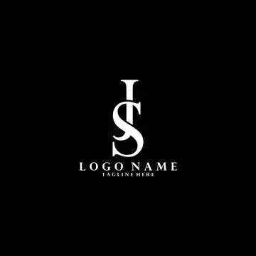 Initial minimalis letter JS overlap vector logo design Stock Illustration