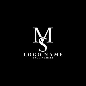 Initial minimalis letter MS overlap vector logo design Illustrazione stock