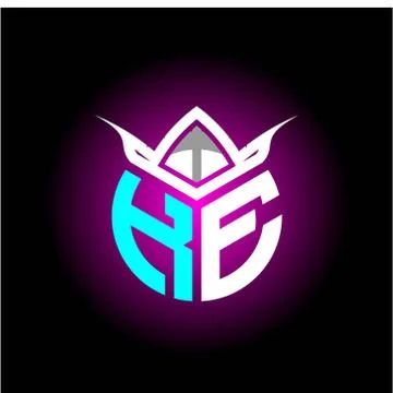 Initial minimalist K E Monogram logo letter with halloween edition mask vecto Illustrazione stock