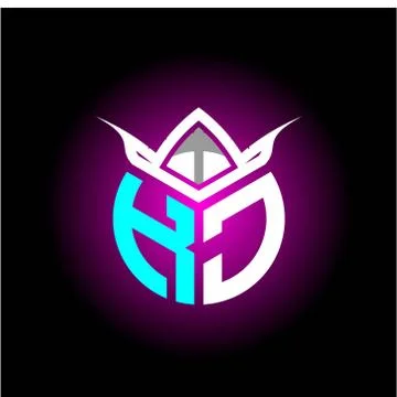 Initial minimalist K J Monogram logo letter with halloween edition mask vecto Stock Illustration