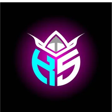 Initial minimalist K S Monogram logo letter with halloween edition mask vecto Stock Illustration