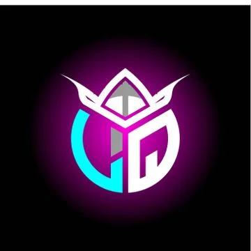 Initial minimalist L Q Monogram logo letter with halloween edition mask vecto Stock Illustration