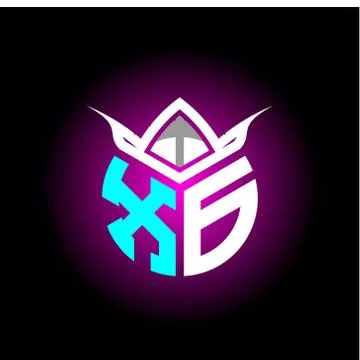 Initial minimalist X G Monogram logo letter with halloween edition mask vecto Stock Illustration